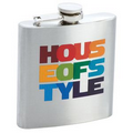 6 Oz. Stainless Steel Flask with Screw Down Cap